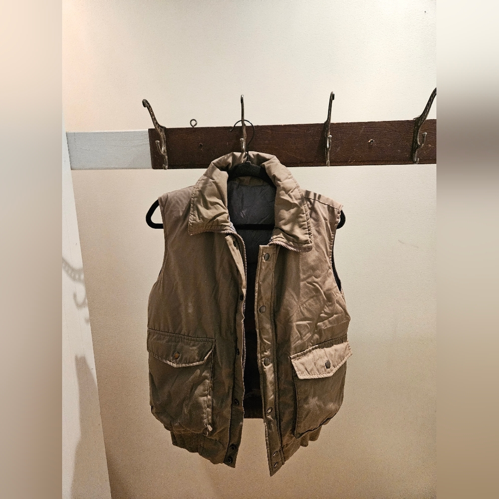 Vintage Men's Tan Outdoor Exchange Goose Down Puffer Vest